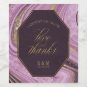 Abstrakt Agate Wedding Danke Mauve ID827 Weinetikett (Einzelnes Label)