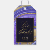 Abstrakt Agate Wedding Danke Midnight ID827 Geschenkanhänger (Vorderseite)