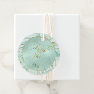 Abstrakt Agate Wedding Danke Mint ID827 Geschenkanhänger