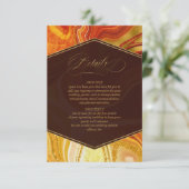 Abstrakt Agate Wedding Details Hot Orange ID827 Begleitkarte (Stehend Vorderseite)