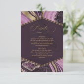 Abstrakt Agate Wedding Details Mauve ID827 Begleitkarte (Stehend Vorderseite)