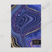 Abstrakt Agate Wedding Details Mitternacht ID827 Begleitkarte (Rückseite)