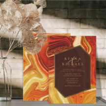 Abstrakt Agate Wedding Hot Orange ID827