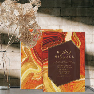 Abstrakt Agate Wedding Hot Orange ID827