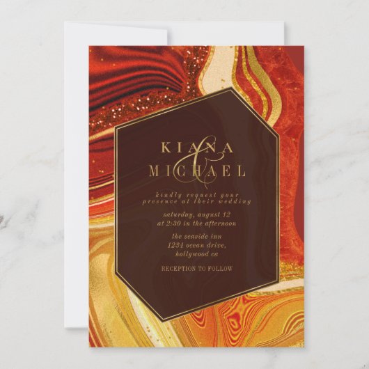 Abstrakt Agate Wedding Hot Orange ID827 (Vorderseite)