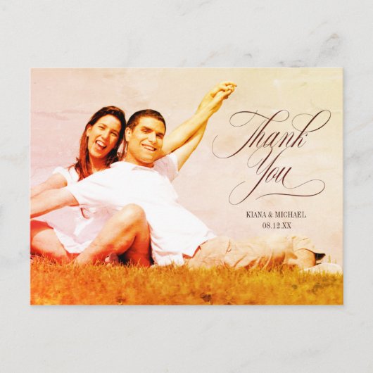 Abstrakt Agate Wedding Hot Orange ID827 Ankündigungspostkarte (Vorderseite)