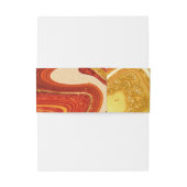 Abstrakt Agate Wedding Hot Orange ID827 Einladungsbanderole (Rückseitenbeispiel)