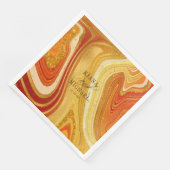 Abstrakt Agate Wedding Hot Orange ID827 Serviette (Ecke)