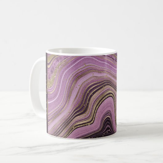 Abstrakt Agate Wedding Hubby Mauve ID827 Kaffeetasse (Vorderseite Links)