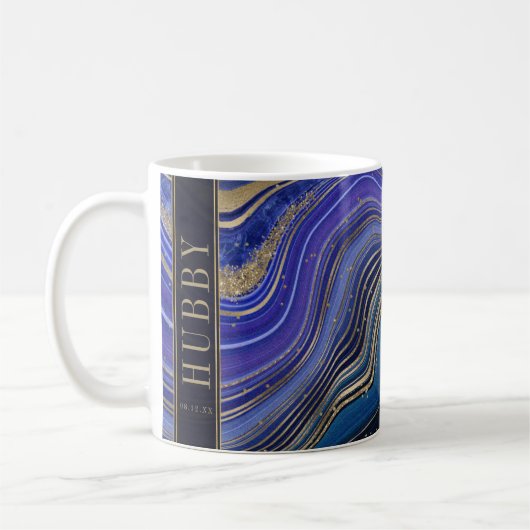 Abstrakt Agate Wedding Hubby Midnight ID827 Kaffeetasse (Links)