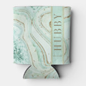 Abstrakt Agate Wedding Hubby Mint ID827 Dosenkühler (Vorderseite)