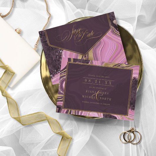 Abstrakt Agate Wedding Maive ID827 Save The Date