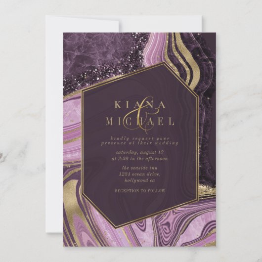 Abstrakt Agate Wedding Mauve ID827 (Vorderseite)