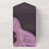 Abstrakt Agate Wedding Mauve ID827 All In One Einladung (Außenbereich)