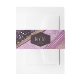 Abstrakt Agate Wedding Mauve ID827 Einladungsbanderole