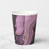 Abstrakt Agate Wedding Mauve ID827 Pappbecher (Rechts)