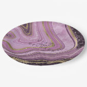 Abstrakt Agate Wedding Mauve ID827 Pappteller (Schrägansicht)