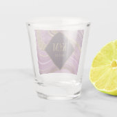 Abstrakt Agate Wedding Mauve ID827 Schnapsglas (Rückseite)