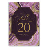 Abstrakt Agate Wedding Mauve ID827 Tischnummer (Rückseite)