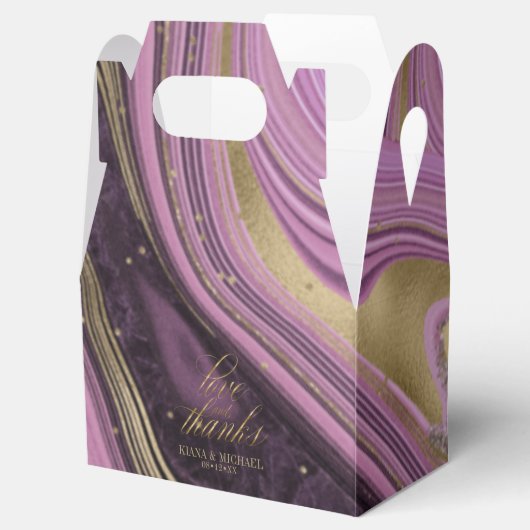 Abstrakt Agate Wedding Mauve V1 ID827 Geschenkschachtel (Geöffnet)