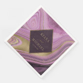 Abstrakt Agate Wedding Mauve v2 ID827 Serviette (Ecke)