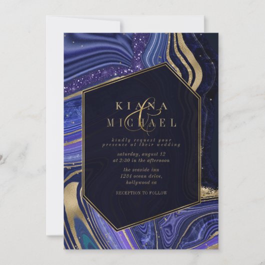 Abstrakt Agate Wedding Midnight ID827 (Vorderseite)