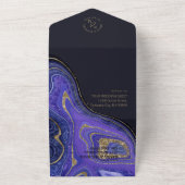 Abstrakt Agate Wedding Midnight ID827 All In One Einladung (Außenbereich)