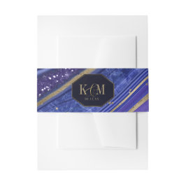 Abstrakt Agate Wedding Midnight ID827 Einladungsbanderole