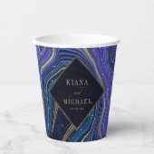 Abstrakt Agate Wedding Midnight ID827 Pappbecher (Vorderseite)