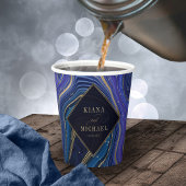 Abstrakt Agate Wedding Midnight ID827 Pappbecher