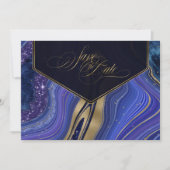 Abstrakt Agate Wedding Midnight ID827 Save The Date (Vorderseite)