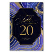 Abstrakt Agate Wedding Midnight ID827 Tischnummer (Vorderseite)