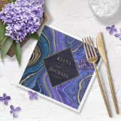 Abstrakt Agate Wedding Midnight v2 ID827 Serviette