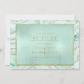 Abstrakt Agate Wedding Mint ID827 Save the Date (Rückseite)
