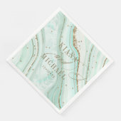 Abstrakt Agate Wedding Mint ID827 Serviette (Ecke)