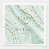 Abstrakt Agate Wedding Mint ID827 Serviette (Vorderseite)