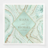 Abstrakt Agate Wedding Mint v2 ID827 Serviette (Vorderseite)