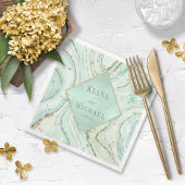 Abstrakt Agate Wedding Mint v2 ID827 Serviette