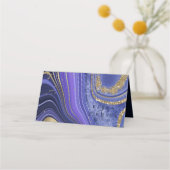 Abstrakt Agate Wedding Table Midnight ID827 Platzkarte (Rückseite)