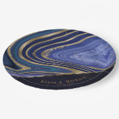 Abstrakt Agate Wedding V2 Midnight ID827 Pappteller (Schrägansicht)
