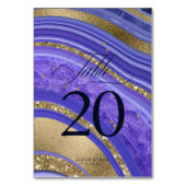 Abstrakt Agate Wedding V2 Midnight ID827 Tischnummer (Vorderseite)