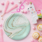 Abstrakt Agate Wedding V2 Mint ID827 Pappteller (Party)