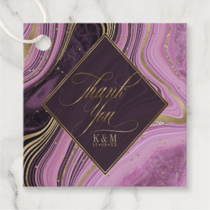 Abstrakt Agate Wedding Vielen Dank Mauve ID827 Geschenkanhänger
