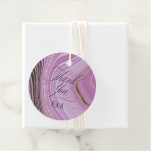 Abstrakt Agate Wedding Vielen Dank Mauve ID827 Geschenkanhänger