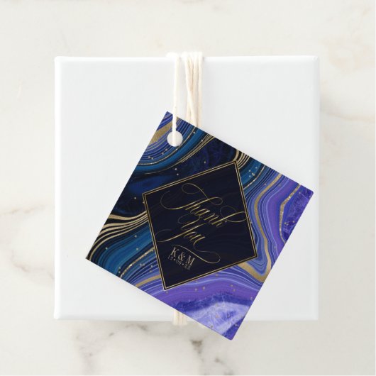 Abstrakt Agate Wedding Vielen Dank Mitternacht ID8 Geschenkanhänger (Beispiel)