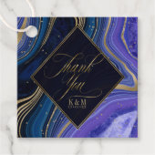 Abstrakt Agate Wedding Vielen Dank Mitternacht ID8 Geschenkanhänger (Vorderseite)