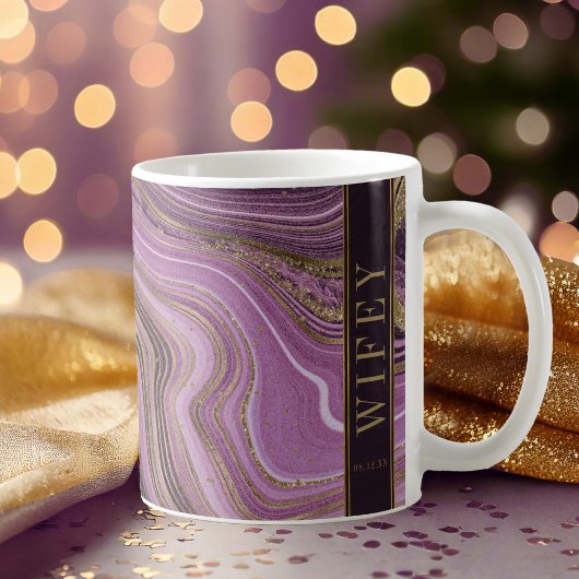 Abstrakt Agate Wedding Wifey Mauve ID827 Kaffee Kaffeetasse