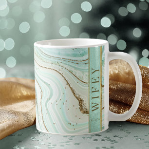 Abstrakt Agate Wedding Wifey Mint ID827 Kaffeetasse