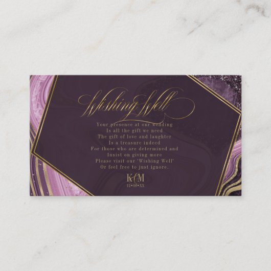 Abstrakt Agate Wishing Well V2 Mauve ID827 Begleitkarte (Vorderseite)