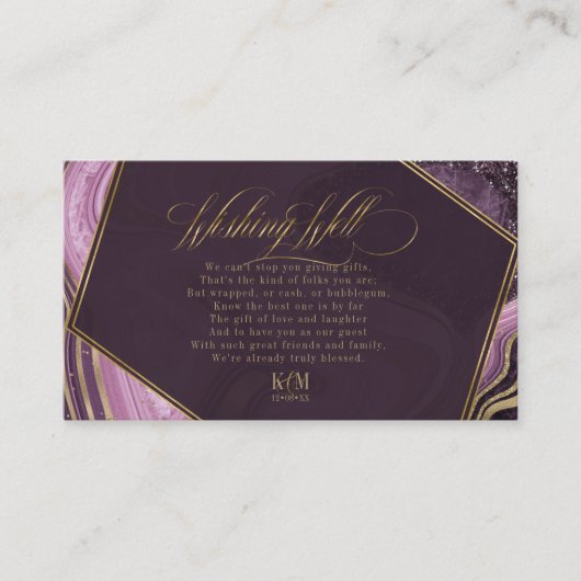 Abstrakt Agate Wishing Well V3 Mauve ID827 Begleitkarte (Vorderseite)